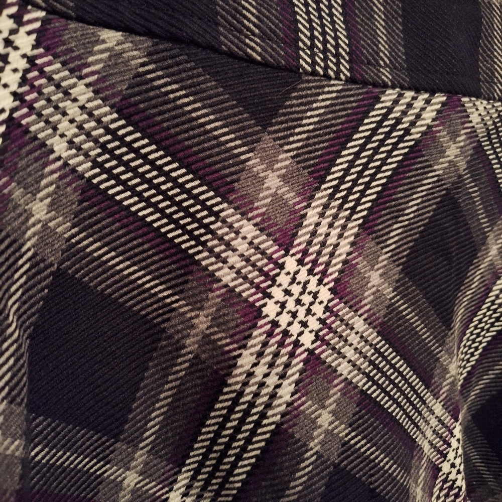 East 5th Women's Plaid A-Line Maxi Skirt - Black/White/Purple Size 14 - Picture 3 of 6